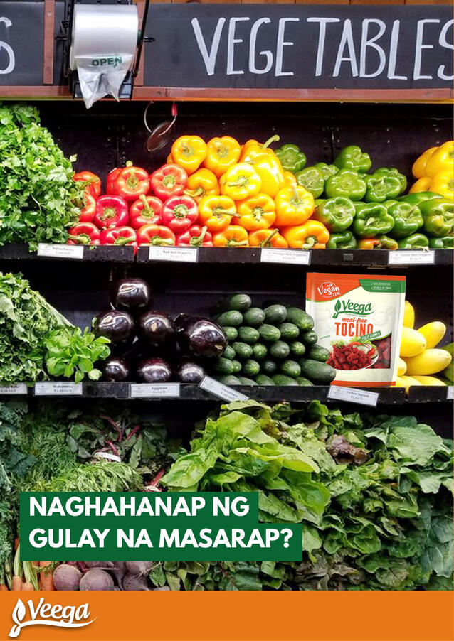Veega Advertisement (translation: Looking for vegetables that are delicious?) Veega Advertisement (translation: Looking for vegetables that are delicious?)